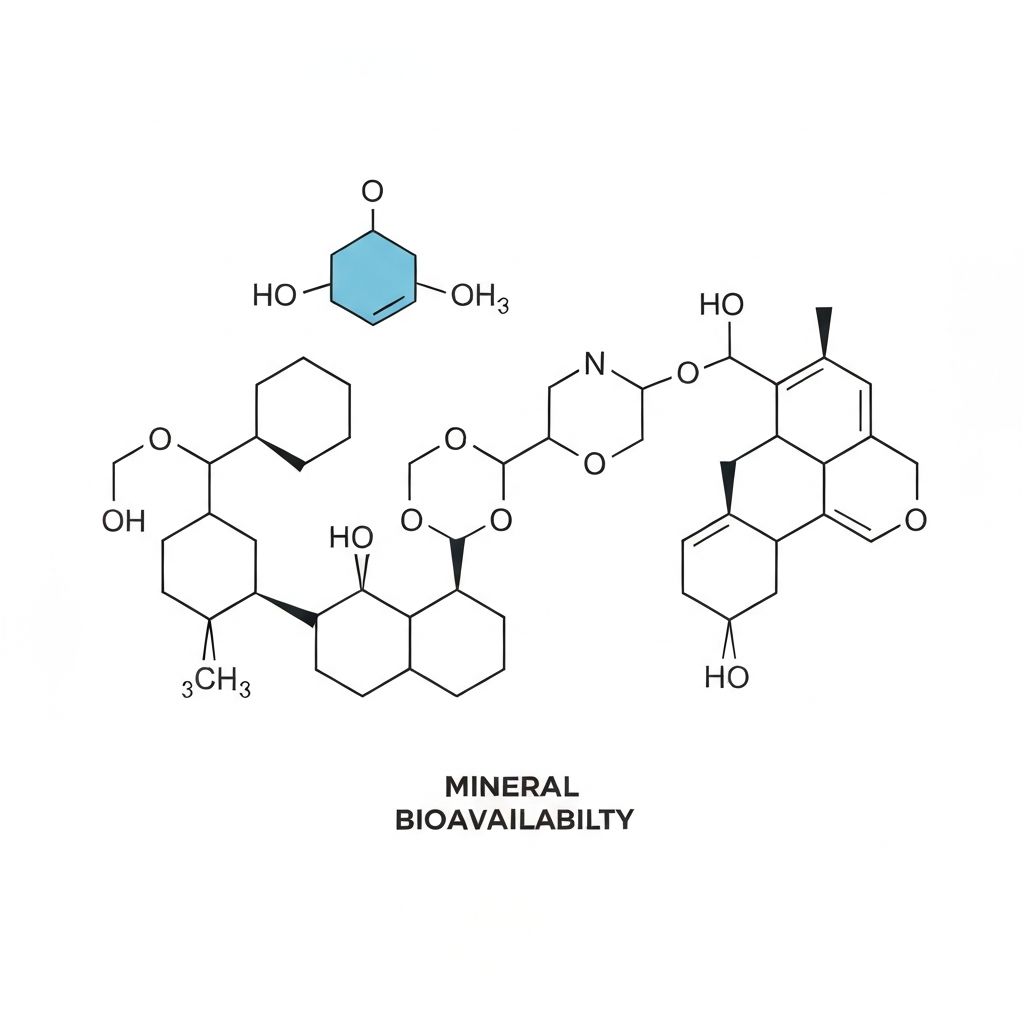 Struktury molekularne różnych form minerałów i ich biodostępność