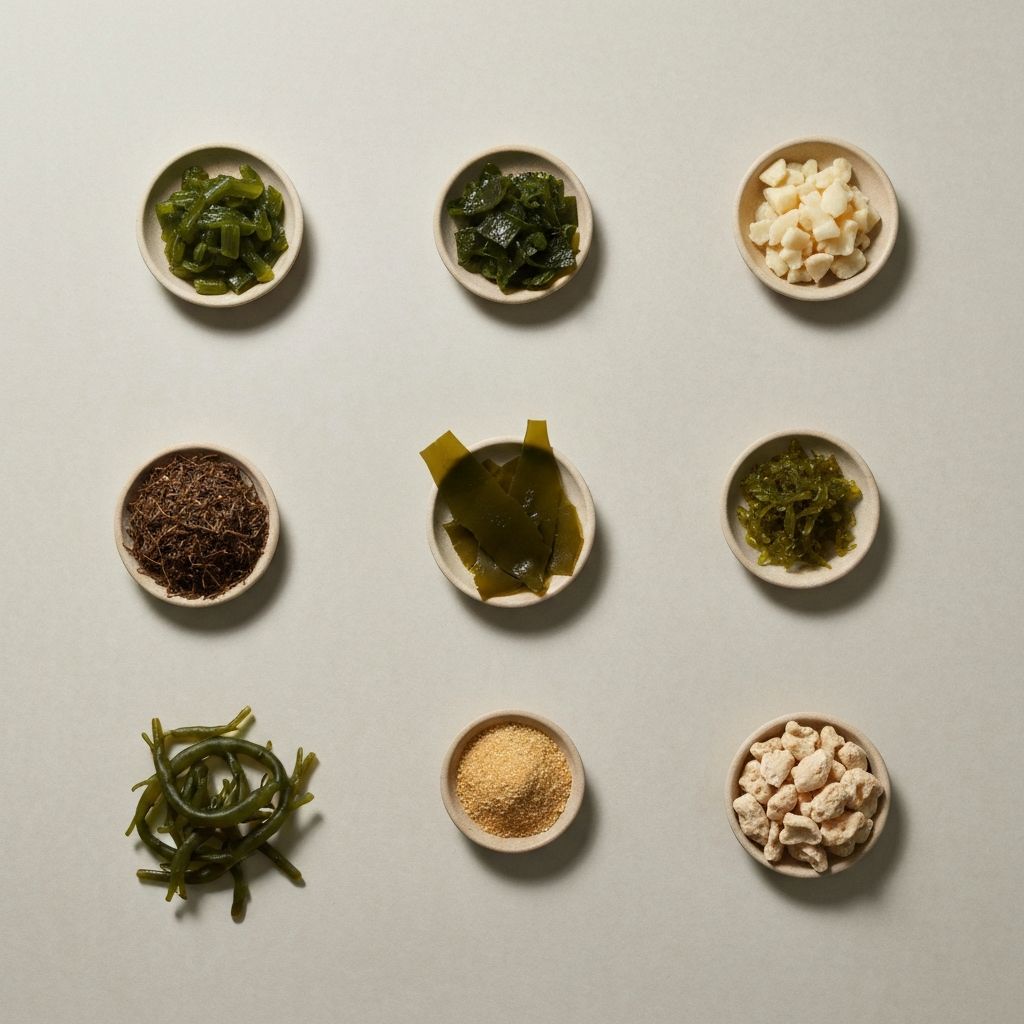 Morskie źródła minerałów: algi, kelp, spirulina